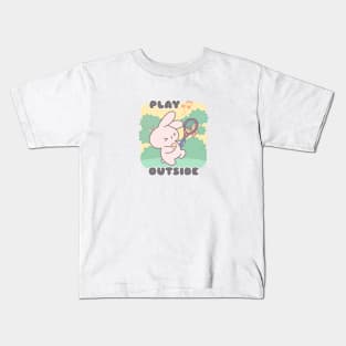 Cute Bunny Playful Day Outdoors Kids T-Shirt